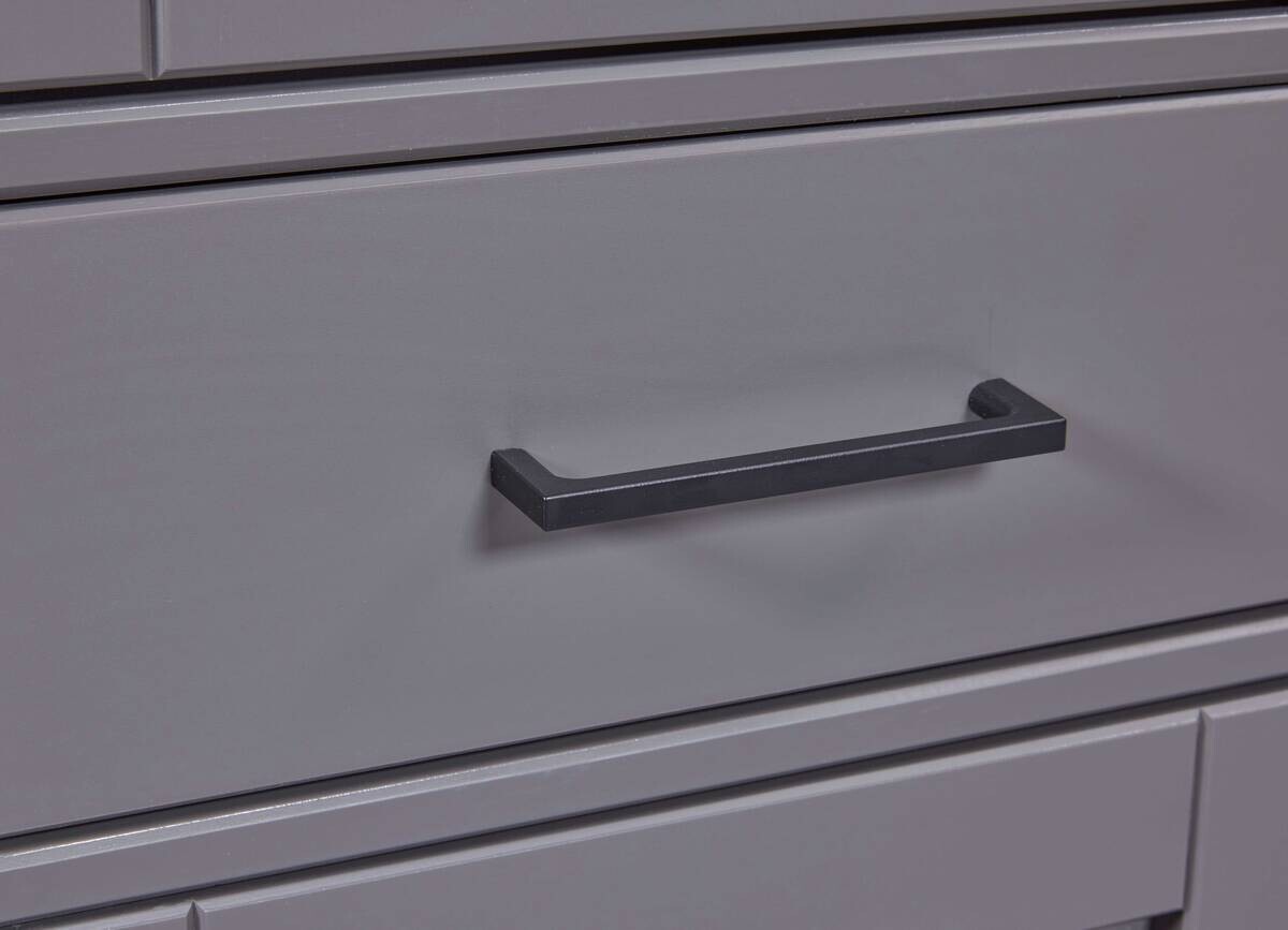 Vitrine Forenzo grau lackiert Holz B/H/L: ca. 38,4x190x90 cm