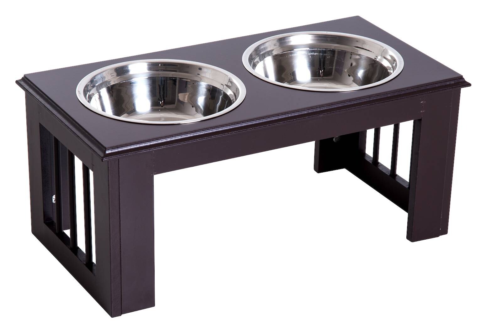 PawHut Futternapf braun Edelstahl B/H/L: ca. 31x25x58 cm