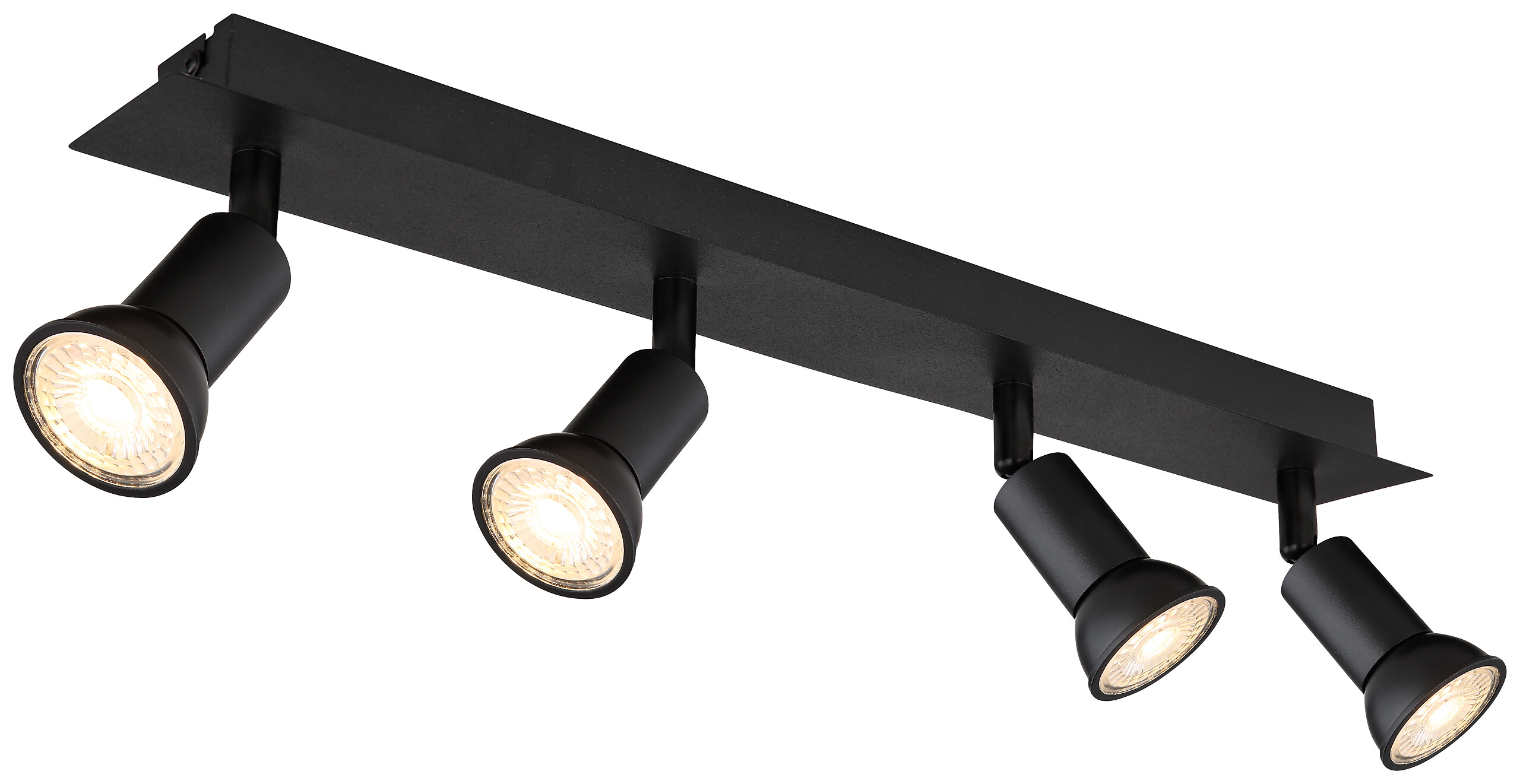 GLOBO Spotbalken 57998-4 schwarz Metall B/H/L: ca. 6x9x50 cm 4 Brennstellen