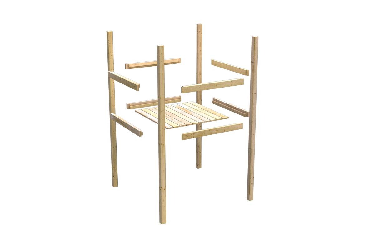 Karibu Stelzenhaus Ervin natur B/H/L: ca. 264x309x438 cm