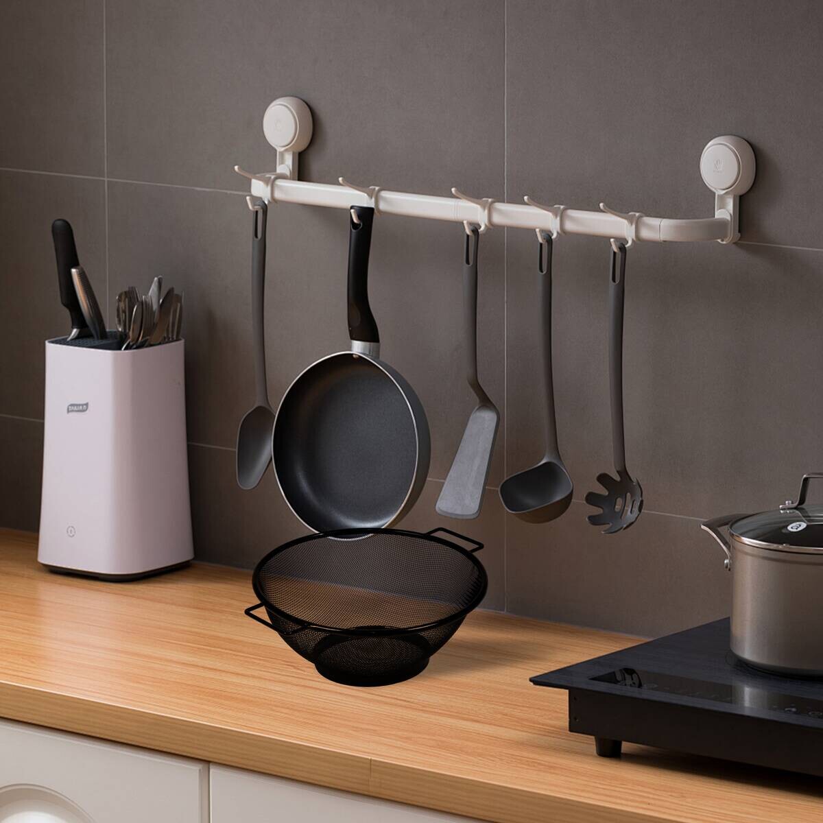 Haushaltshelfer schwarz Edelstahl