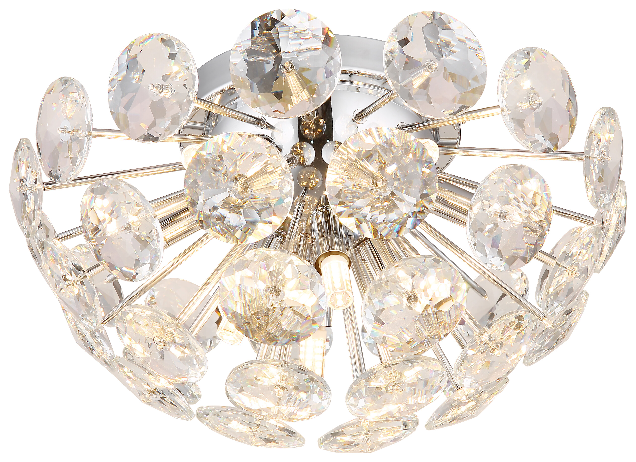 GLOBO Deckenleuchte klar Chrom Metall H/D: ca. 22x39 cm 10 Brennstellen