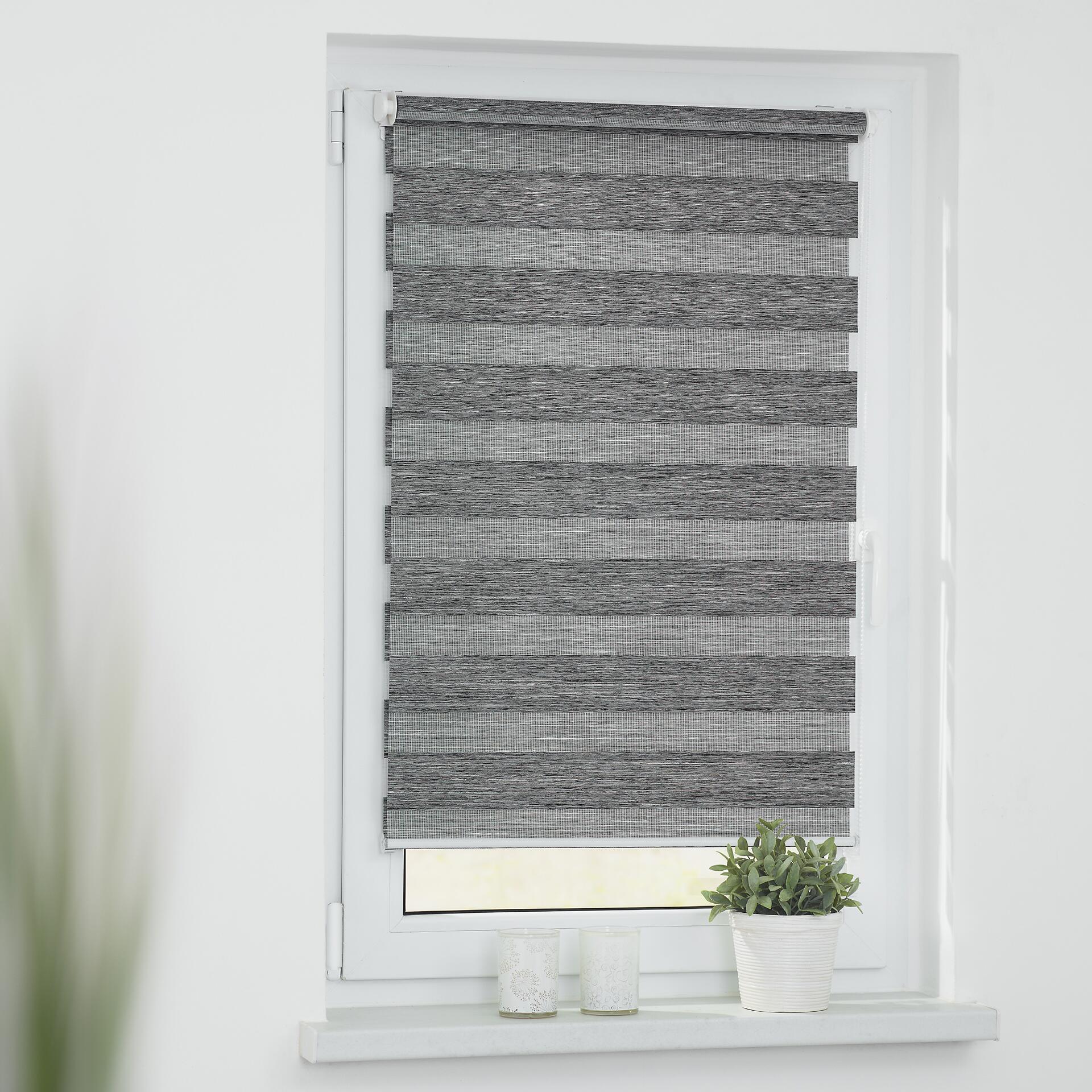 LICHTBLICK Doppelrollo Duo Go Green dunkelgrau B/L: ca. 80x150 cm