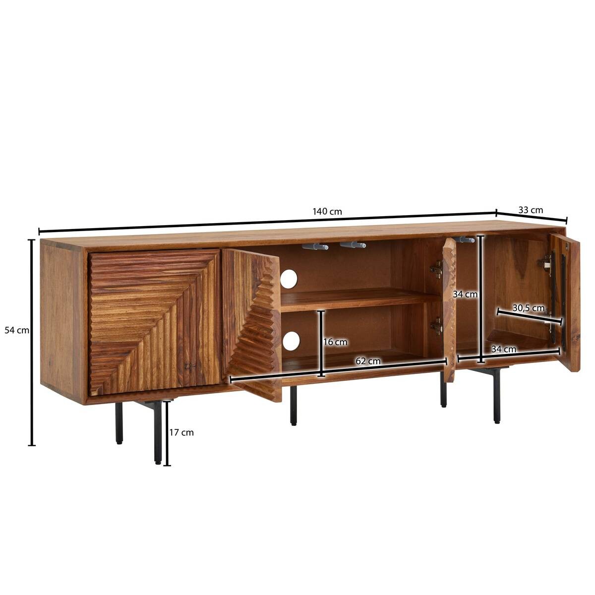 Lowboard rosenholz Nachbildung B/H/T: ca. 140x54x33 cm