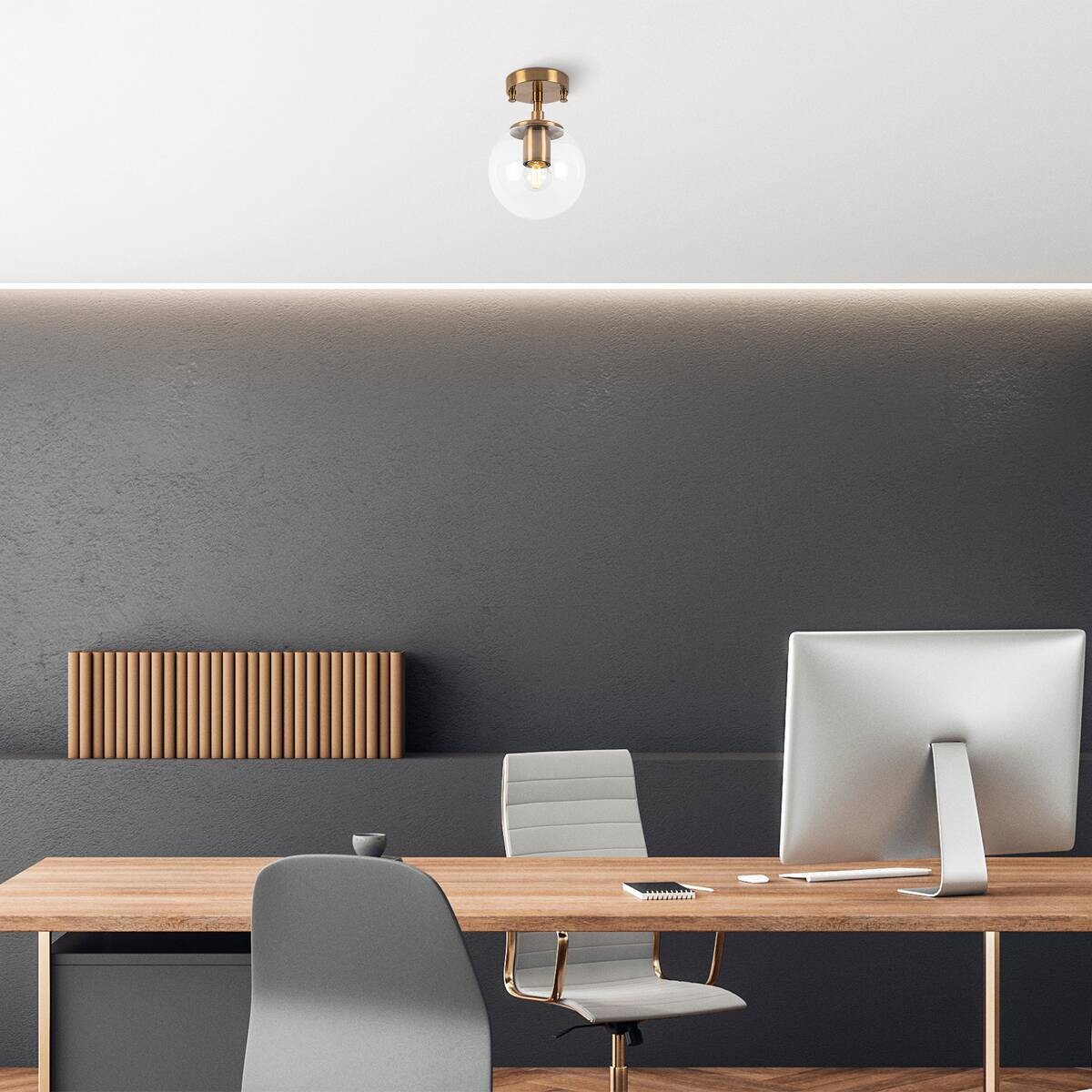 Opviq Deckenleuchte Atmaca bronze Glas Metall B/H/T/L/D: ca. 15x23x15x15x15 cm E14 1 Brennstellen