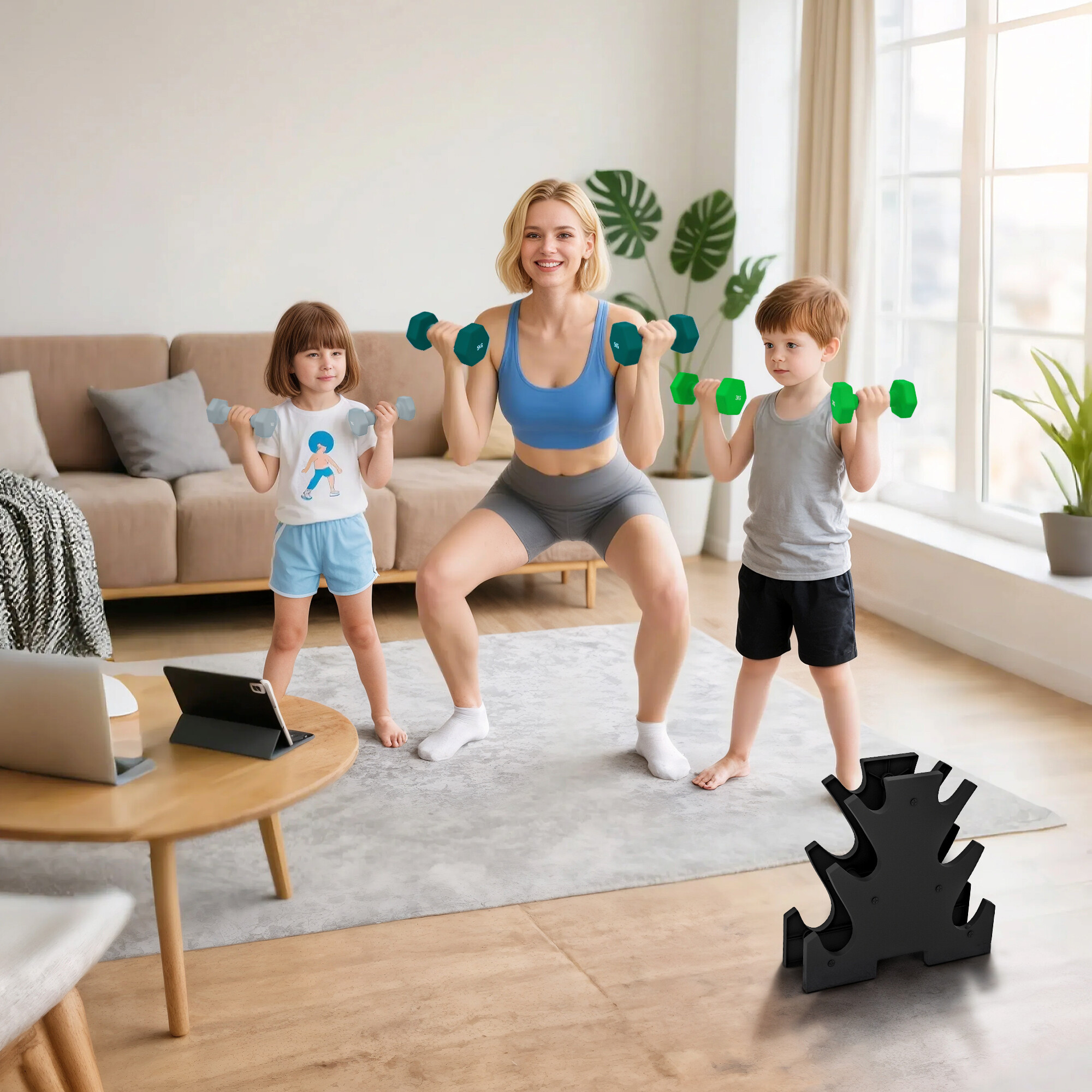 SPORTNOW Hantelset mehrfarbig Metall B/H/L: ca. 10x34x34 cm