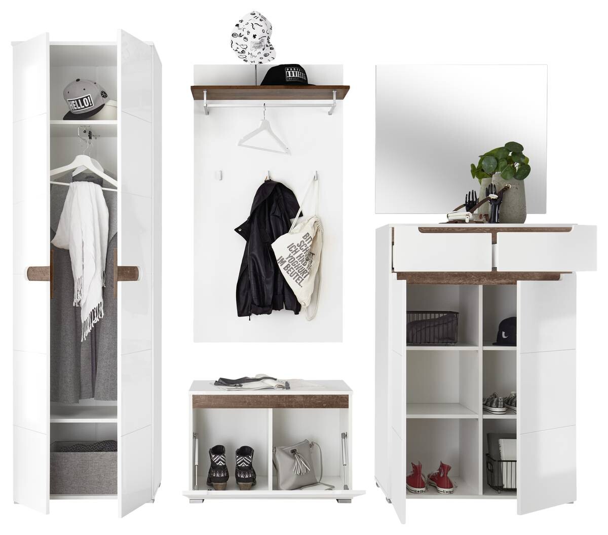 Wandspiegel Turin weiß B/H/T: ca. 80x70x2 cm