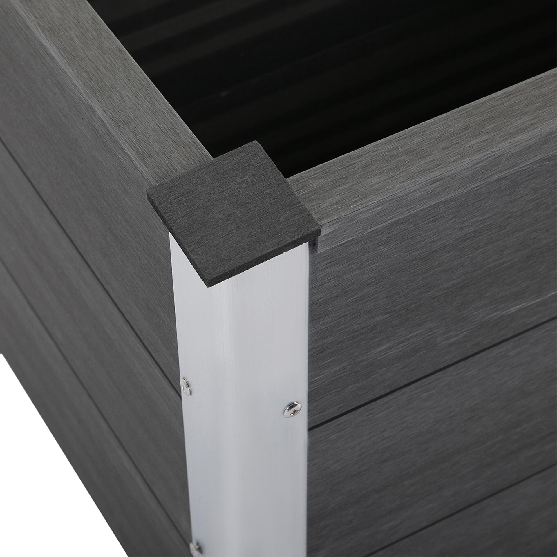 Outsunny Blumenkübel grau Kunststoff B/H/L: ca. 50x50x100 cm