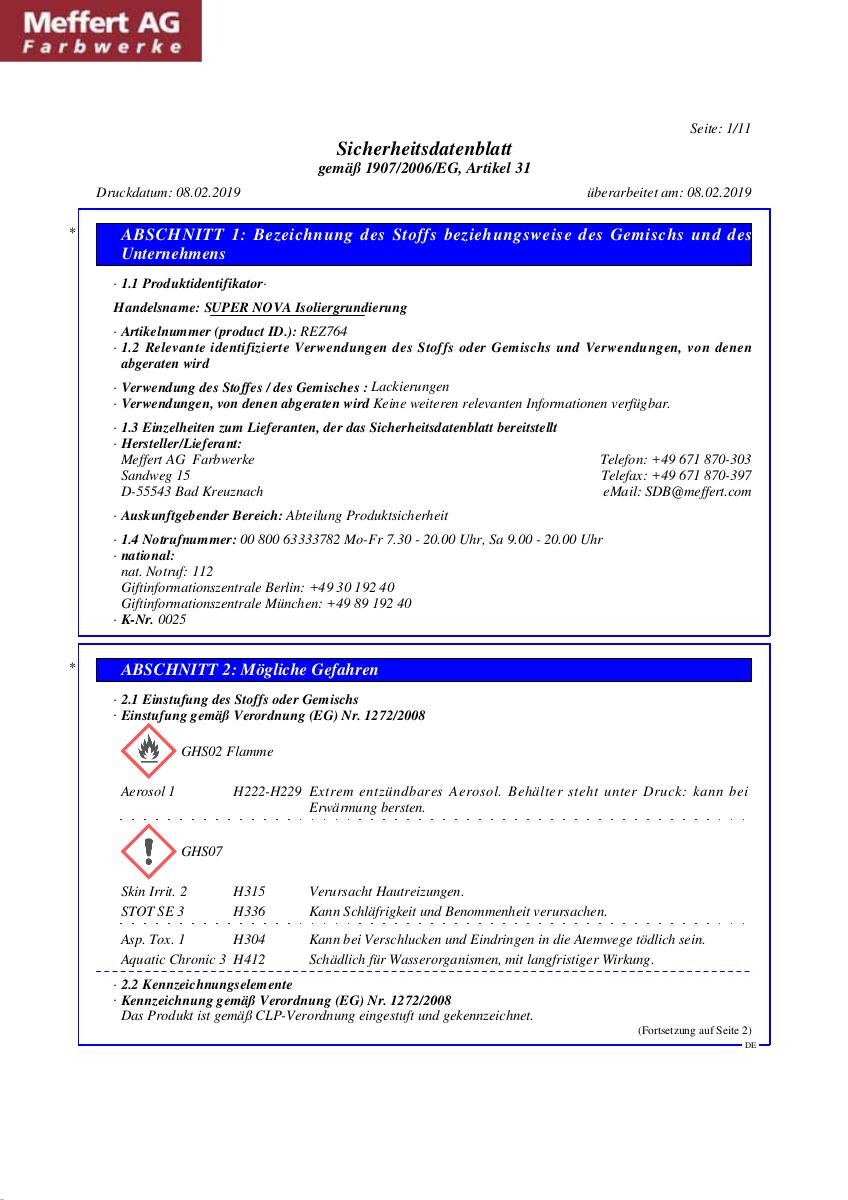 Super-Nova Isolier-Grundier-Spray weiß matt ca. 0,4 l