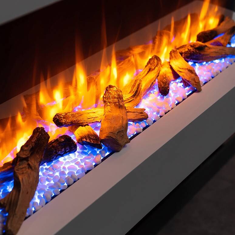 Balderia Wandkamin Helia grau MDF B/H/T: ca. 127x60x25 cm