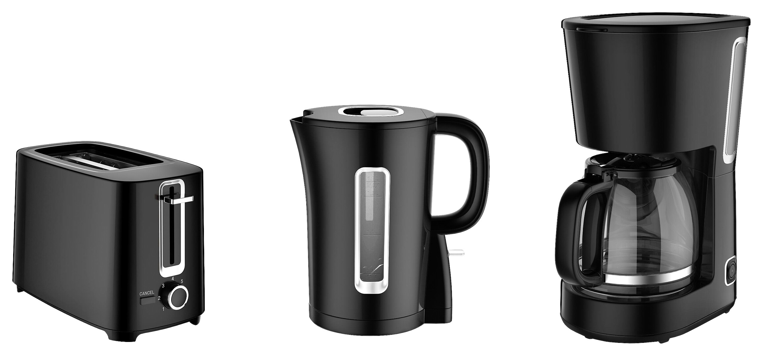 POCOline Küchenstarterset schwarz Kunststoff B/H/L: ca. 52x36x30 cm