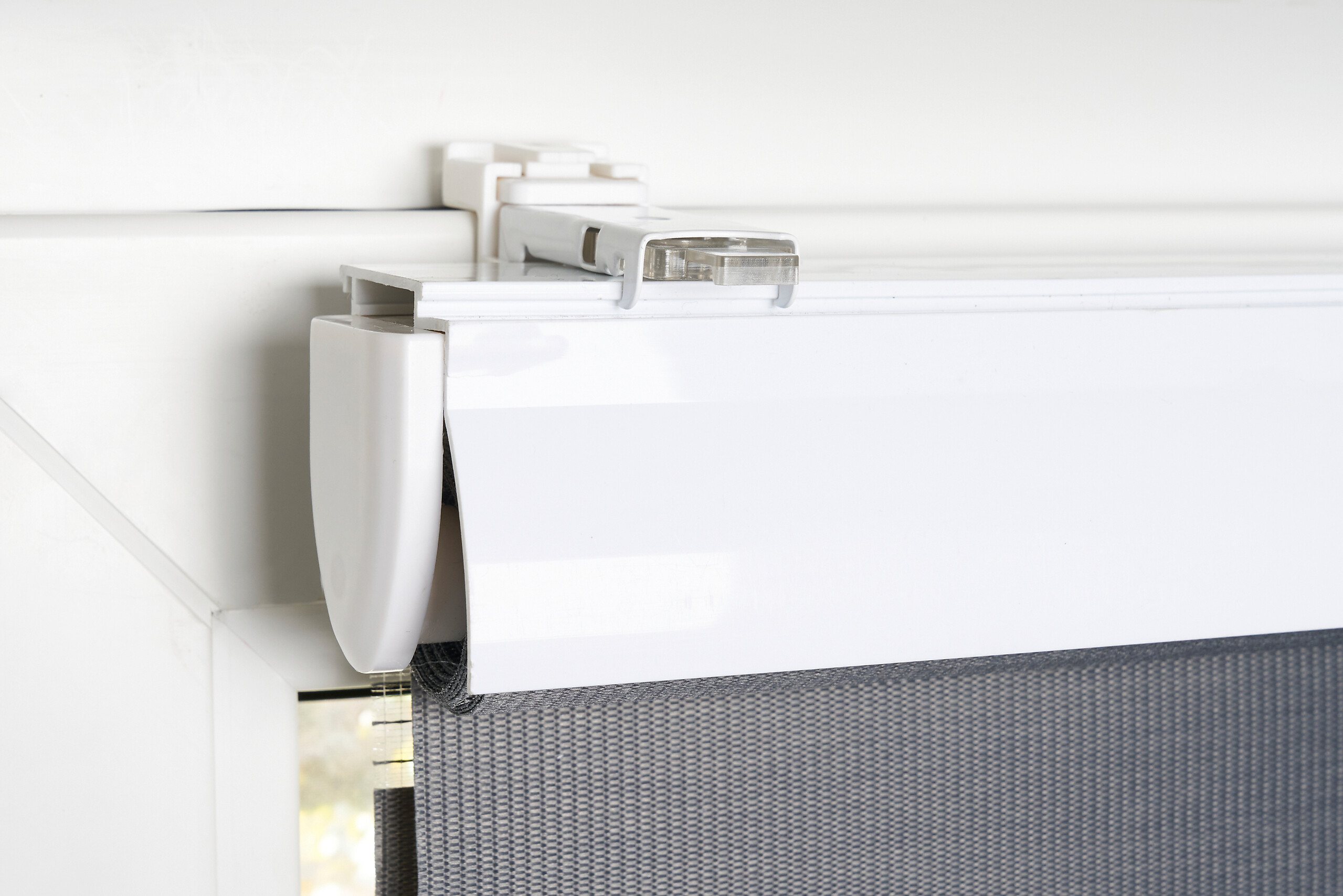 Doppelrollo mit Blende grau B/L: ca. 80x210 cm