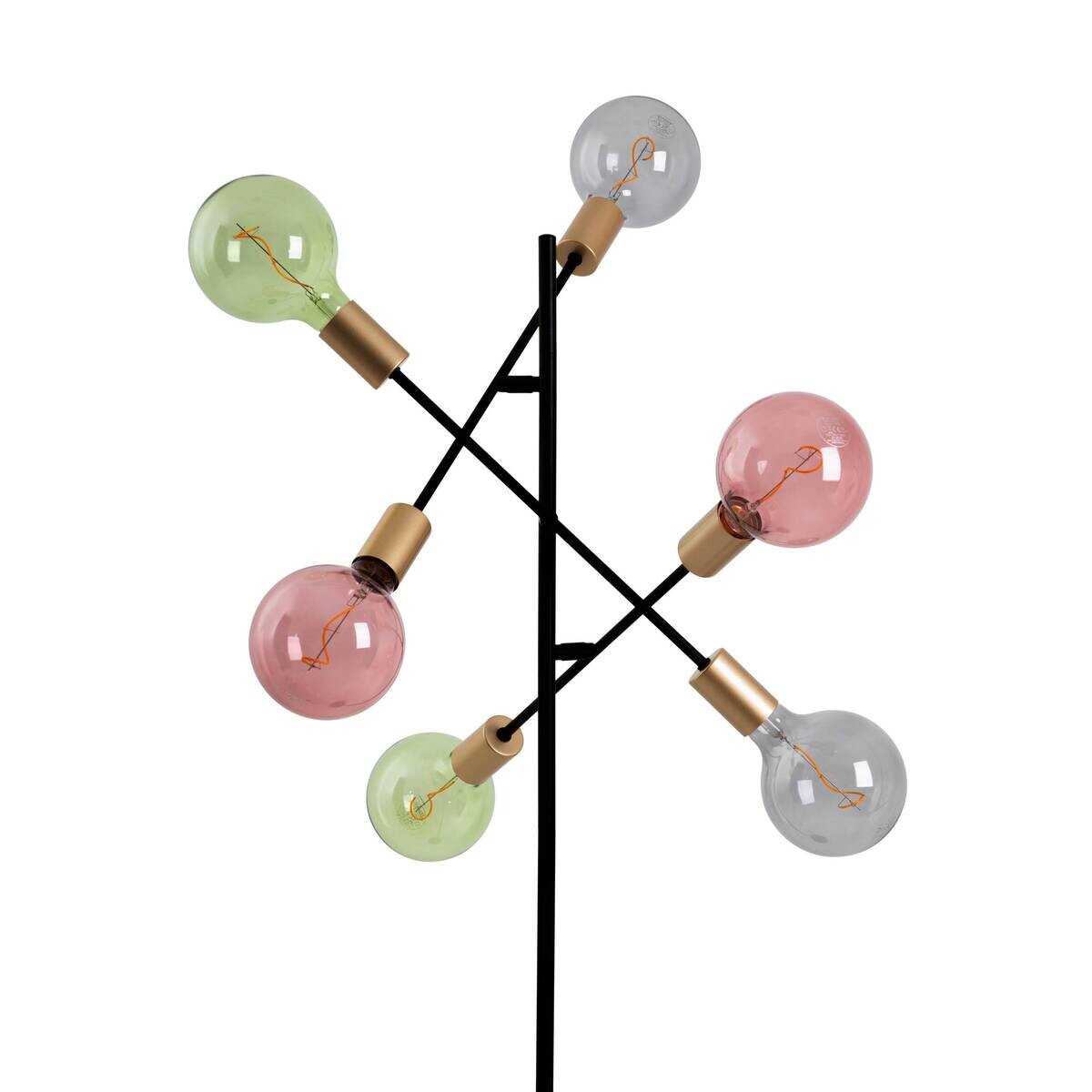 Näve Leuchten Stehleuchte schwarz Metall B/H/T/D: ca. 49x150x49x49 cm E27 6 Brennstellen