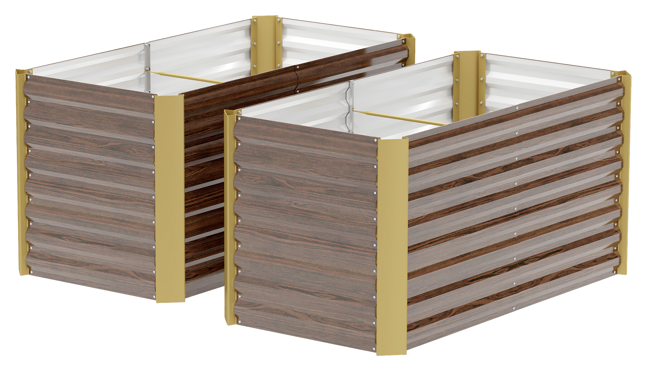 Outsunny Hochbeet 2er Set braun Stahl B/H/L: ca. 60x60x120 cm