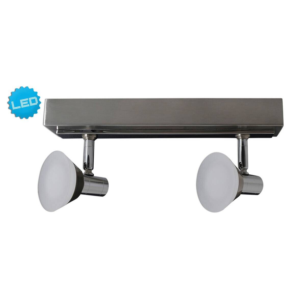 Näve Leuchten Spotleuchte 1226742 Chrom Metall Glas B/H/T: ca. 7,3x13,7x30 cm 2 Brennstellen