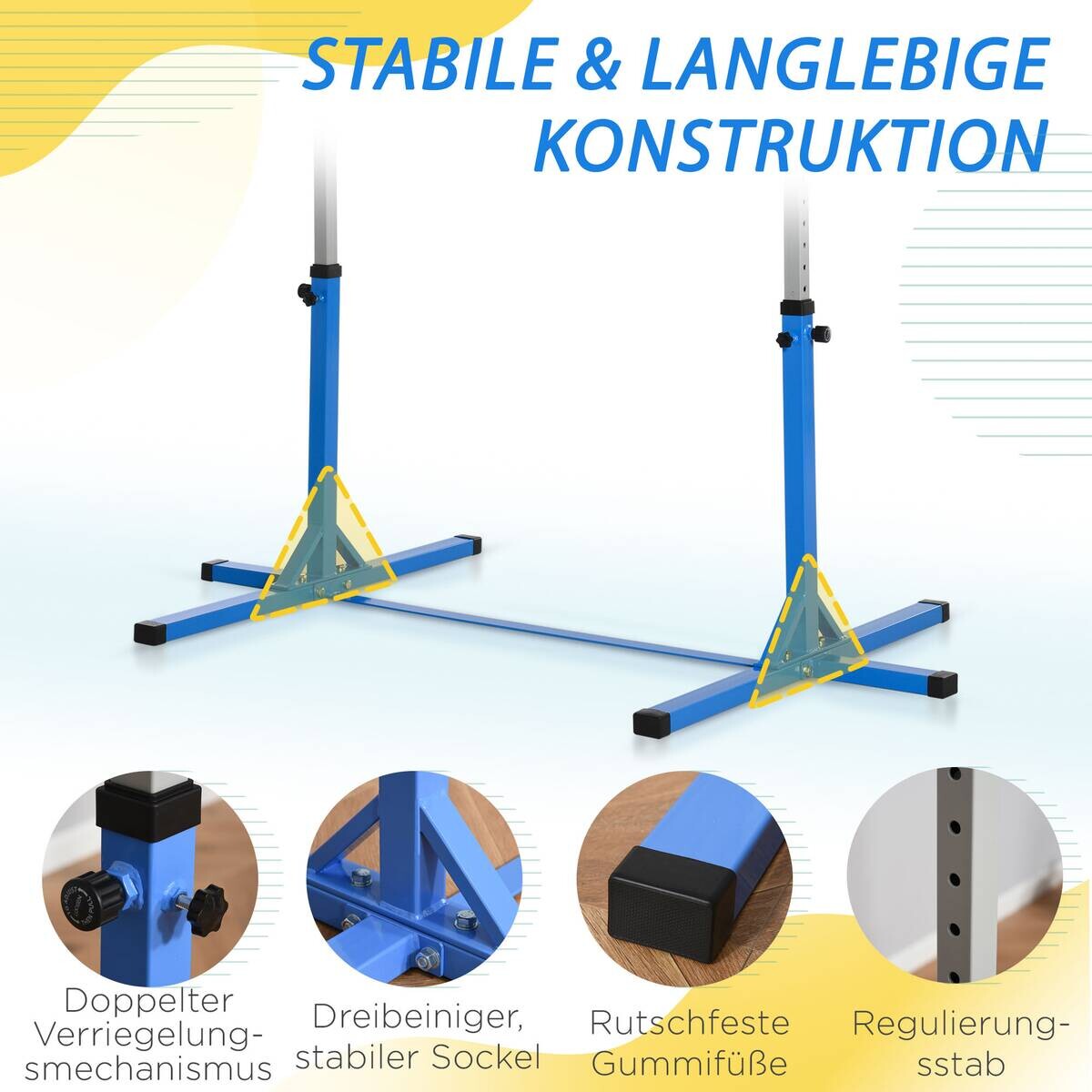 HOMCOM Kinder-Gymnastikstange B/H/L: ca. 121x150x194 cm