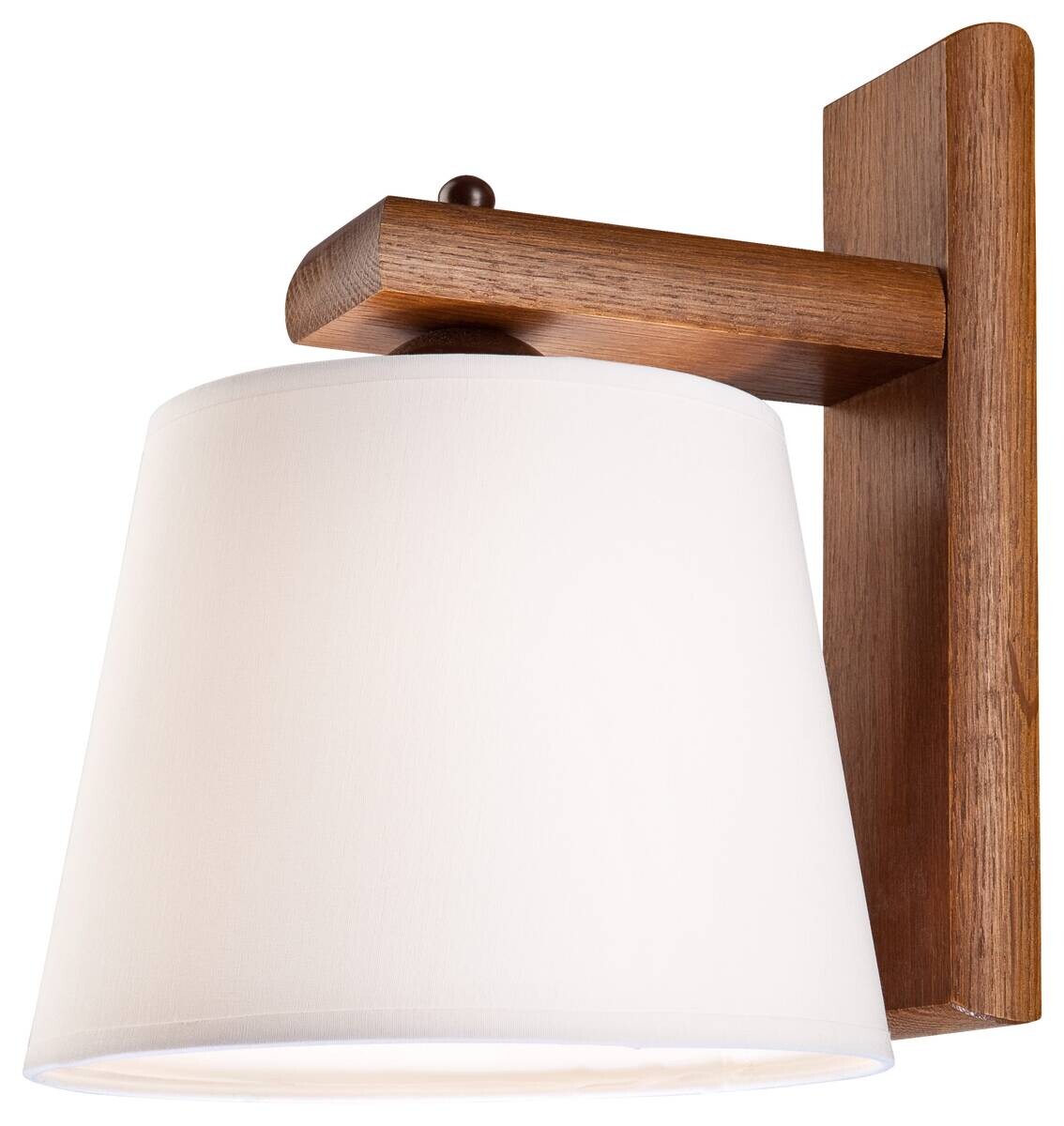 Lamkur Wandleuchte AIDA 36298 Eiche Holz Stahl Stoff H/L: ca. 24,5x20 cm E27 1 Brennstellen