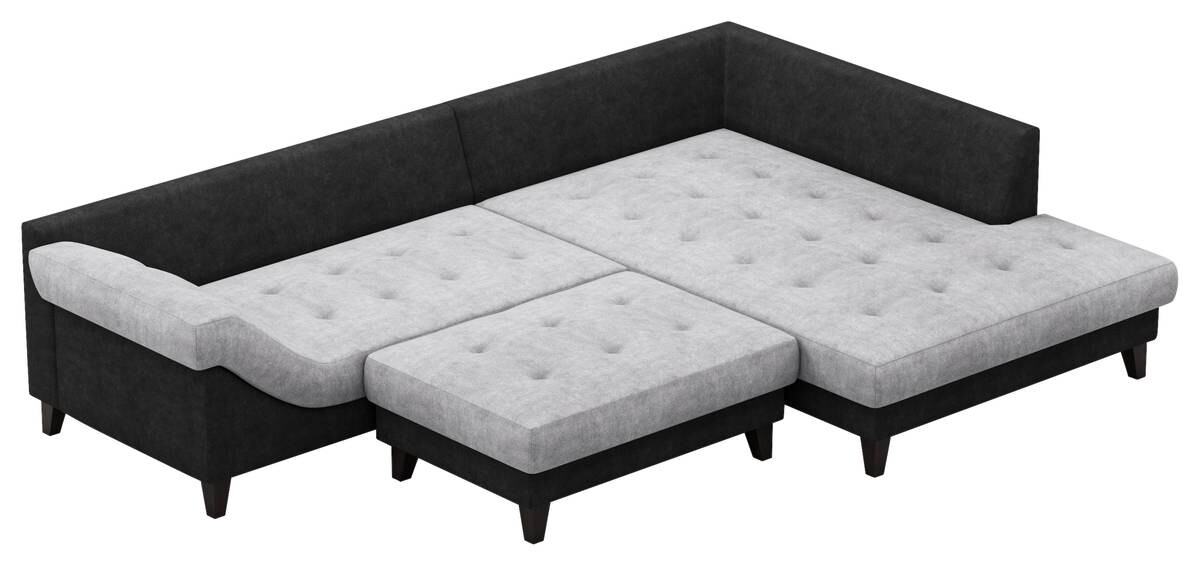 Ecksofa grau schwarz B/H/T: ca. 306x92x202 cm