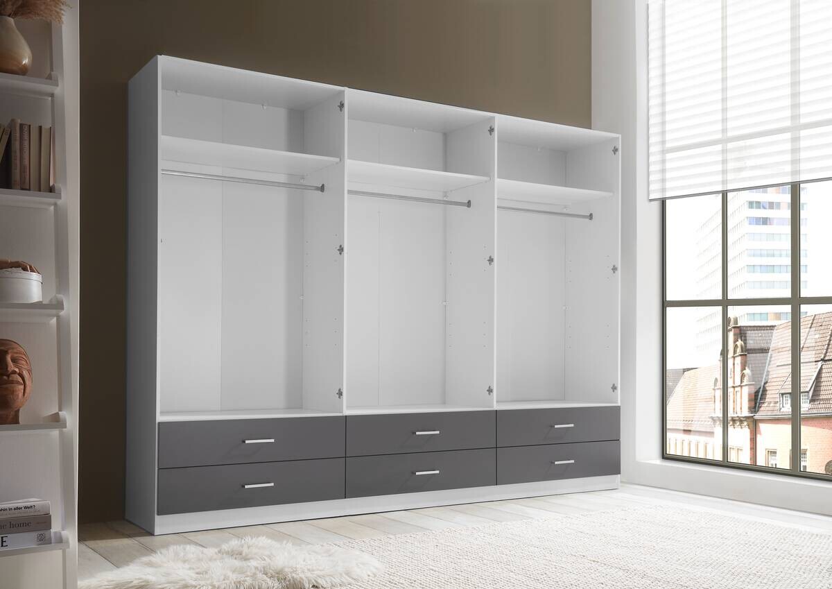 Kleiderschrank Janne weiß Graphit B/H/T: ca. 272x211x55 cm