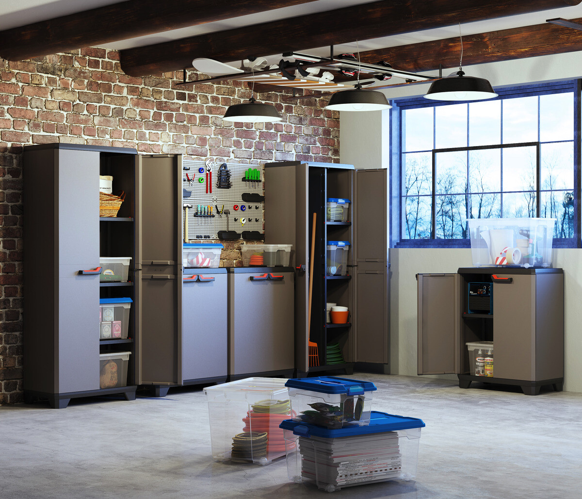 Keter Kunststoffschrank Stilo grau Kunststoff B/H/T: ca. 68x173x39 cm