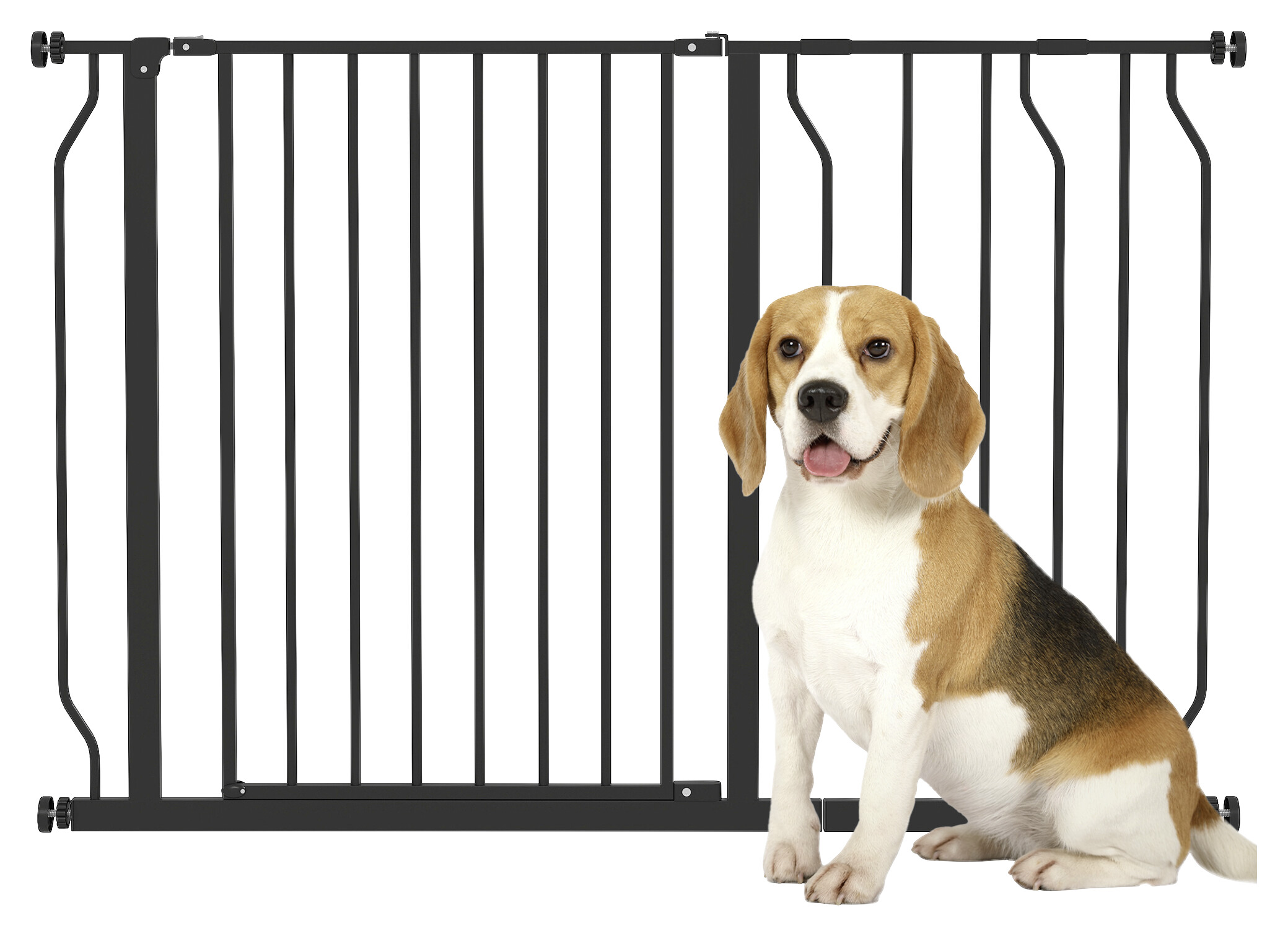 PawHut Schutzgitter schwarz Stahl B/H/L: ca. 4x76x115 cm PawHut Schutzgitter schwarz Stahl B/H/L: ca. 4x76x115 cm