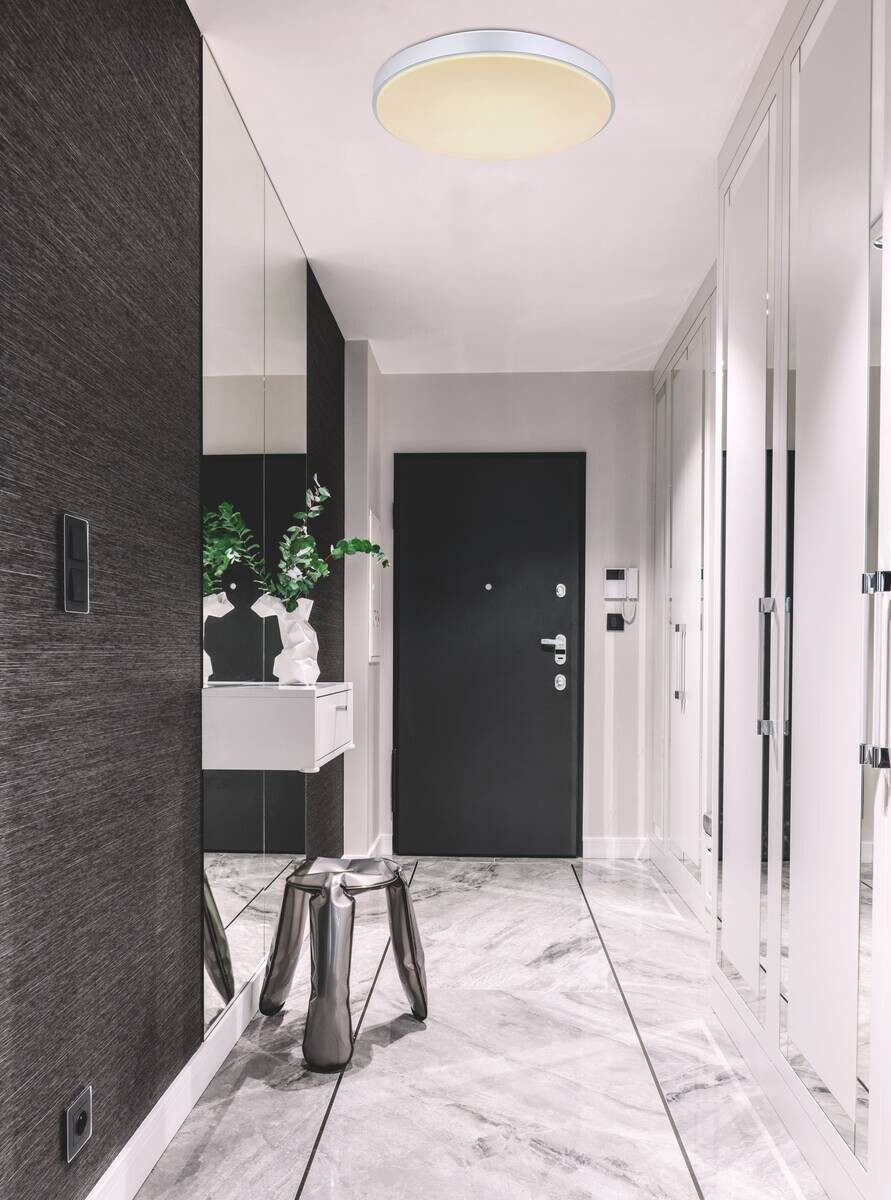 GLOBO LED-Deckenleuchte Opal weiß Metall Acryl H/D: ca. 6x41 cm