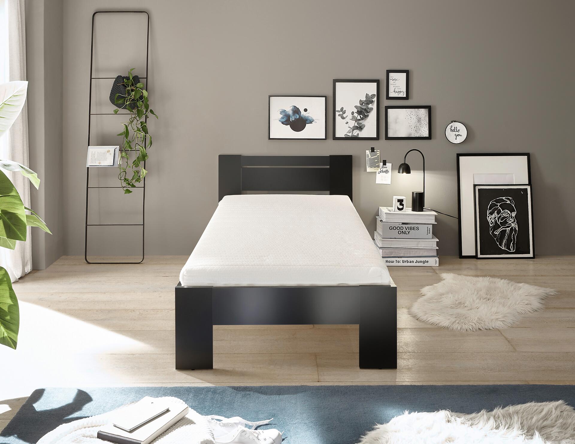 Futonbett Cannes schwarz Liegefläche B/L: ca. 90x200 cm