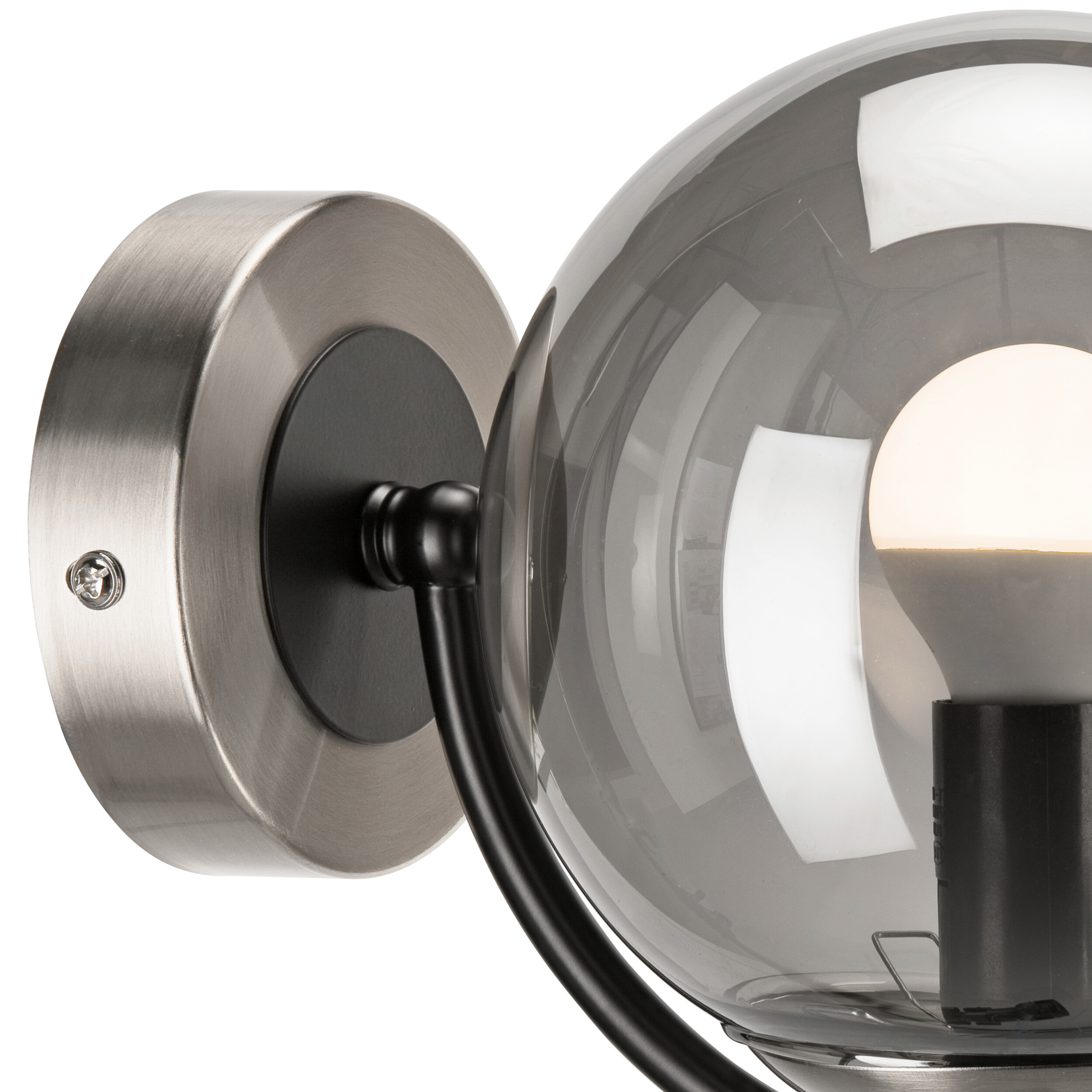 Lamkur Wandleuchte Chrom Stahl Glas B/H/L: ca. 20x14,5x20 cm E14 1 Brennstellen