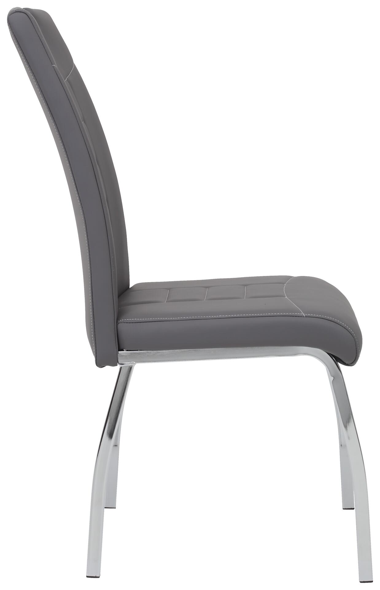 Stuhl Andrea 2er Set grau Kunstleder Metall B/H/T: ca. 43x100x64 cm