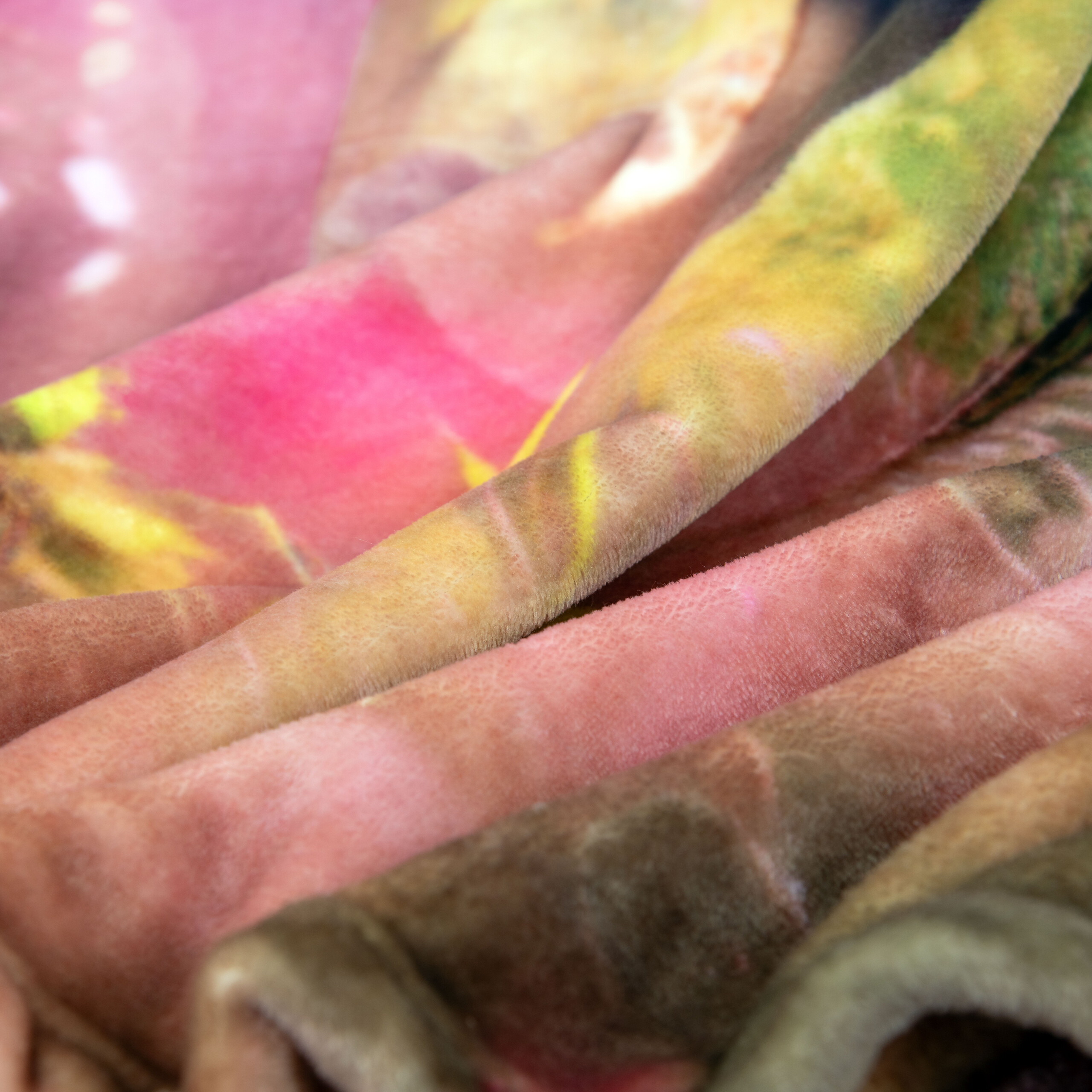 Polyester Flauschdecke Pferdeglück bunt Polyester