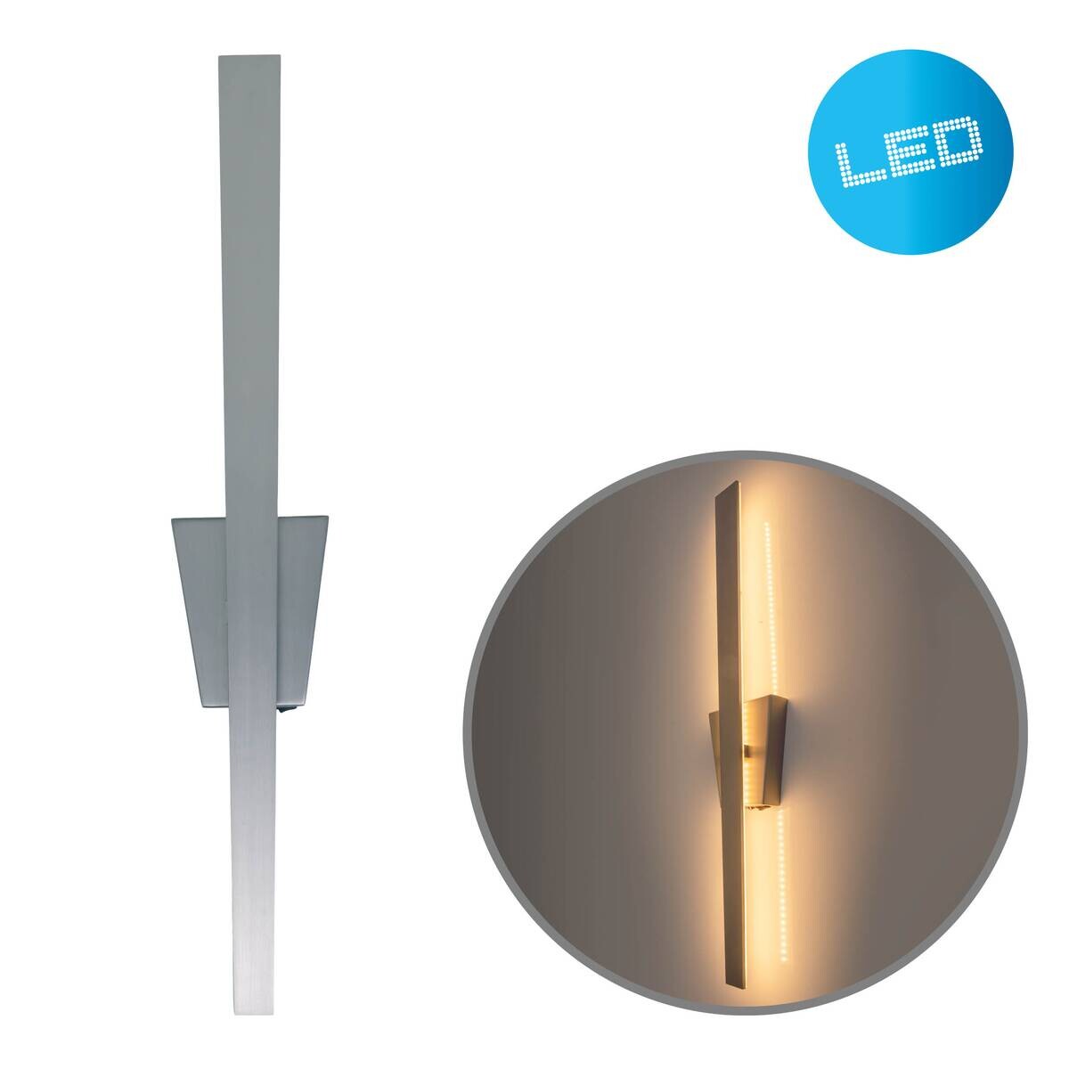 Näve Leuchten LED-Leuchten 1386750 nickel matt Metall Kunststoff B/H/T: ca. 4,5x62x10 cm 1 Brennstellen