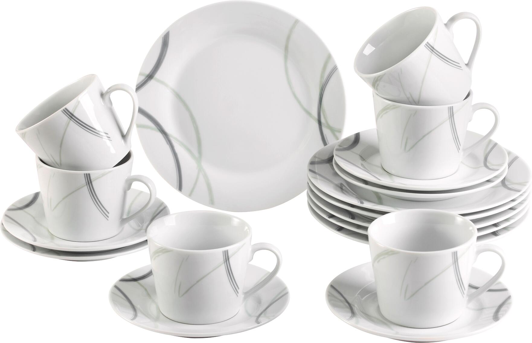 Sensation Kaffeeservice weiß Porzellan 18 tlg.