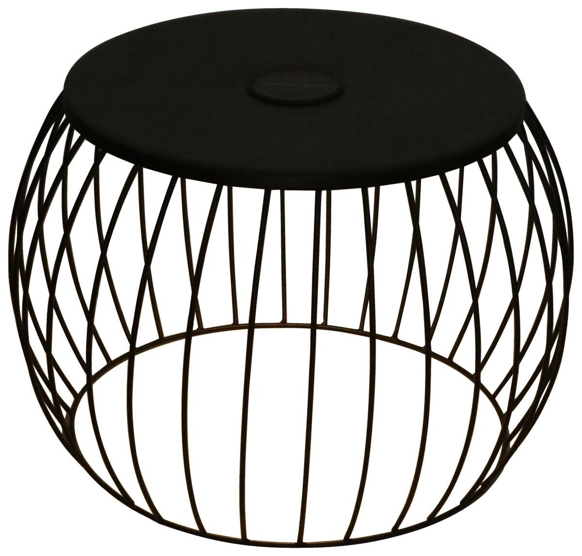 POCOline Beistelltisch schwarz Metall H/D: ca. 43x49 cm