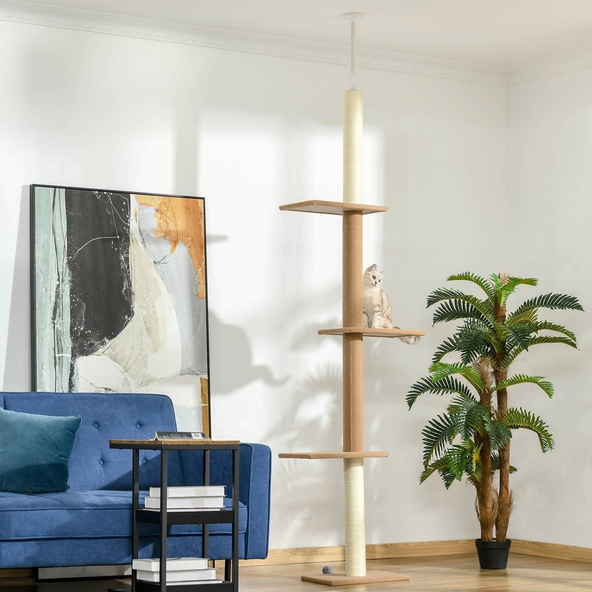 PawHut Kratzbaum khaki Polyester B/H/L: ca. 27x228x43 cm