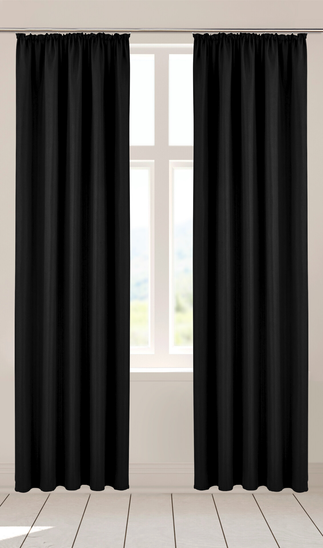 Verdunklungsvorhang Linus schwarz B/L: ca. 140x245 cm
