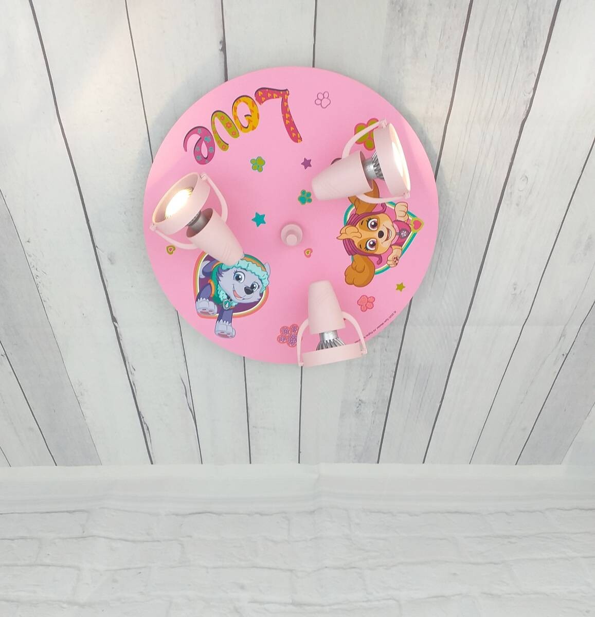 Niermann Strahler Paw Patrol-Pavsitive Pups rosa Kunststoff D: ca. 35 cm GU10 3 Brennstellen