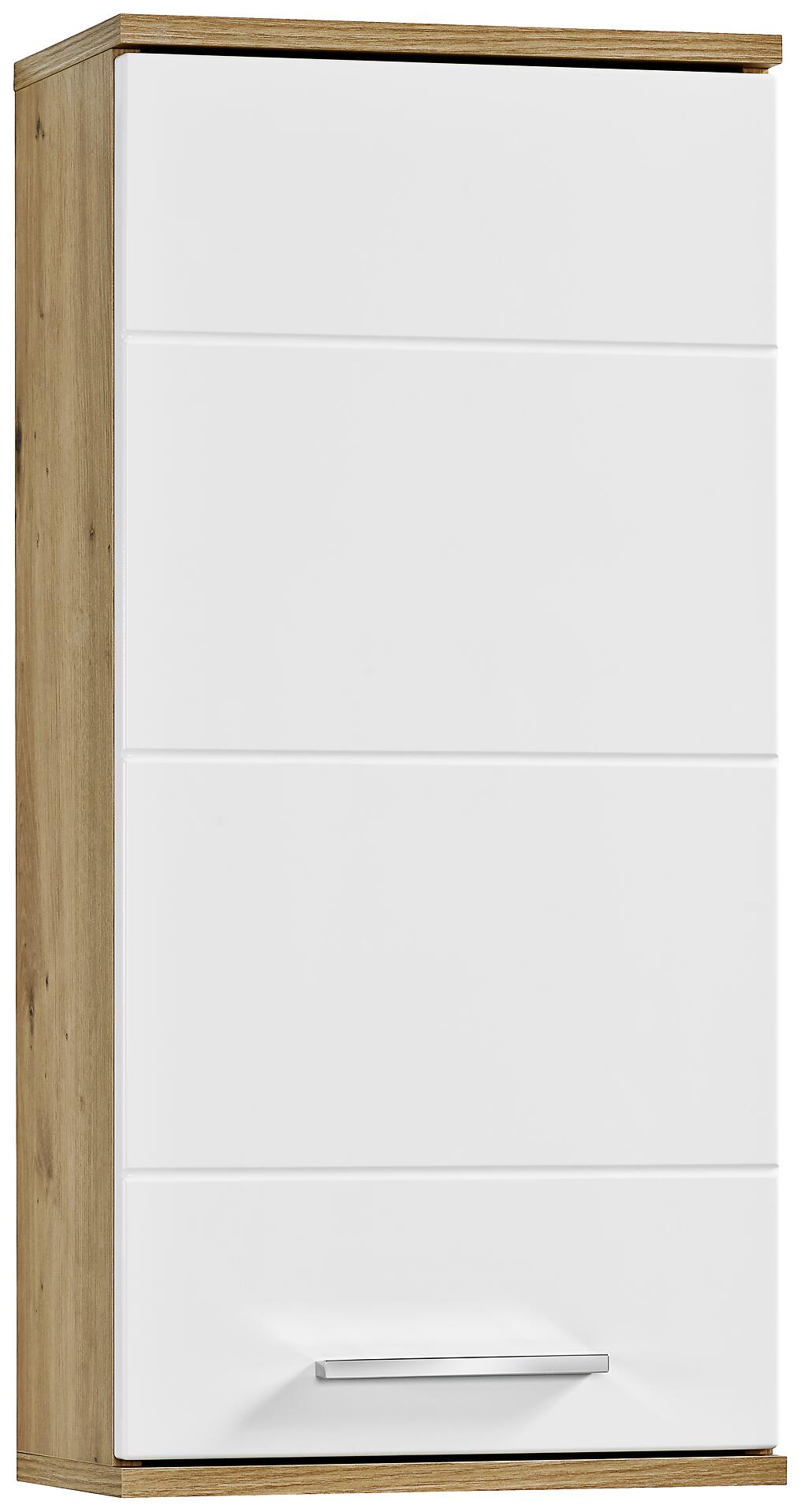 Badhängeschrank Bergen Eiche Artisan Nachbildung weiß Hochglanz B/H/T: ca. 35x74x23 cm Badhängeschrank Bergen Eiche Artisan Nachbildung weiß Hochglanz B/H/T: ca. 35x74x23 cm