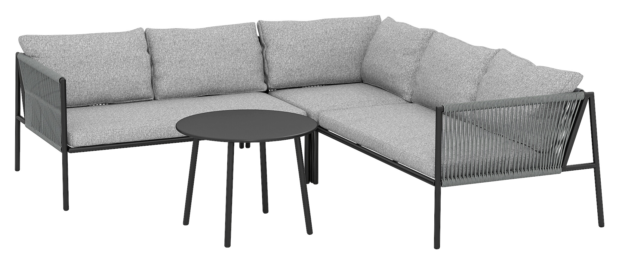 Outsunny Rattan Gartenmöbel Set dunkelgrau Polyethylen B/H/L: ca. 80x60,5x116 cm