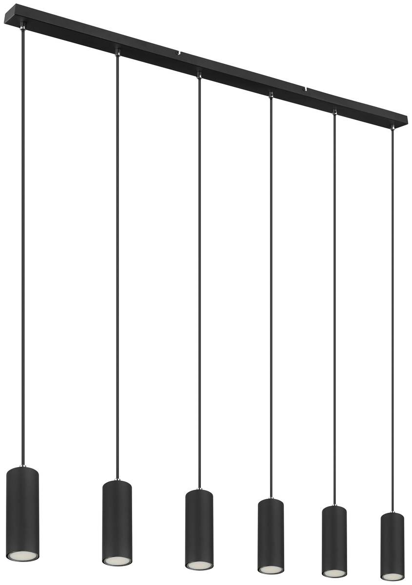 GLOBO Pendelleuchte 57911-6HB schwarz Metall B/H/L: ca. 6x120x115 cm GU10 6 Brennstellen