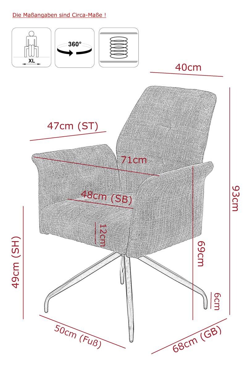 Armlehnstuhl Viktoria Copper schwarz Webstoff Microfaser B/H/T: ca. 71x93x68 cm