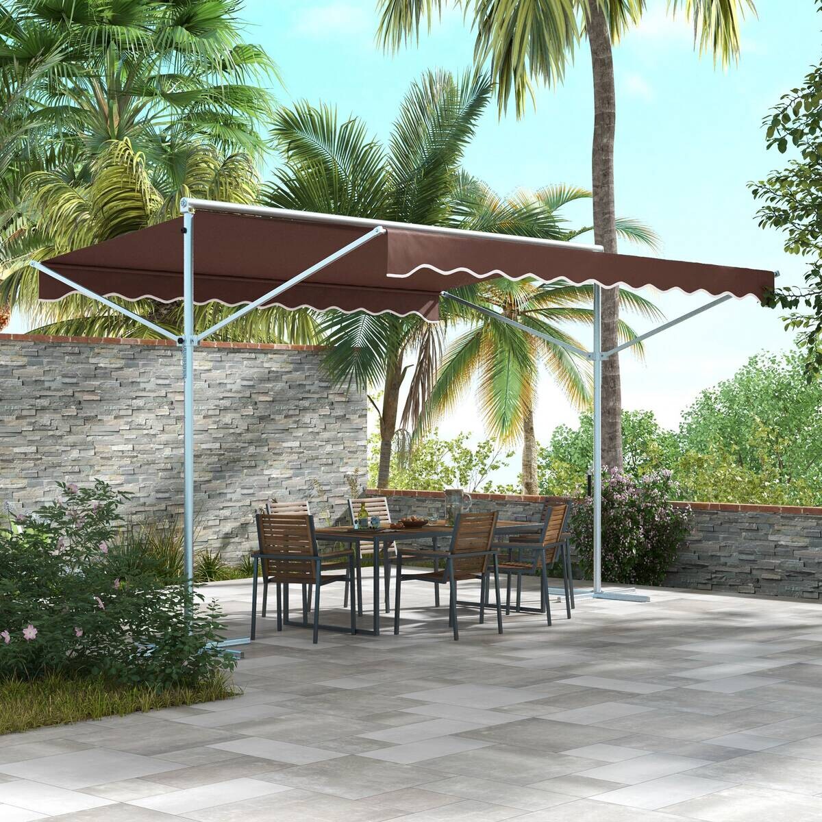 Outsunny Markise braun B/H/L: ca. 298x395x255 cm