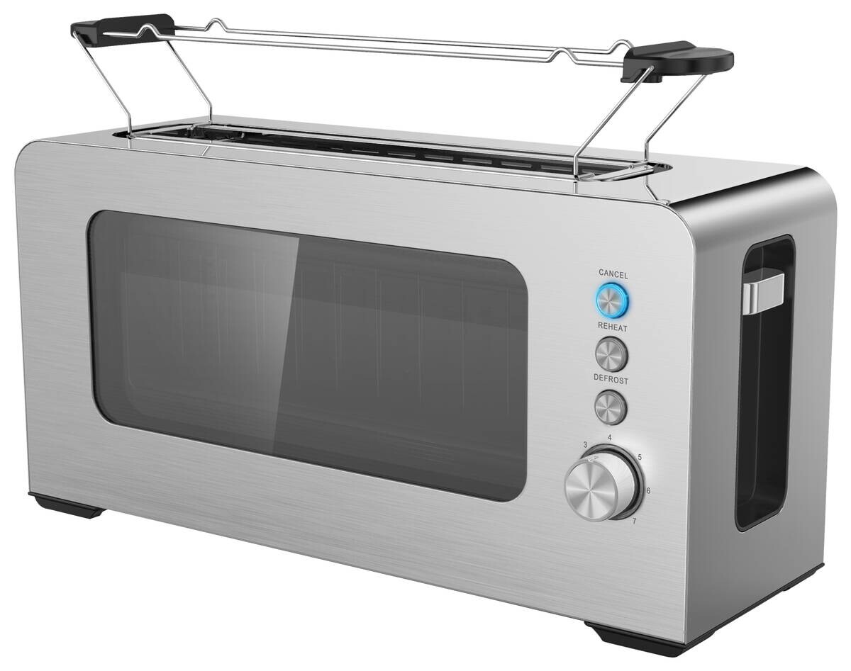 POCOline Toastautomat silber Edelstahl Kunststoff B/H/L: ca. 14,5x19,2x38,5 cm