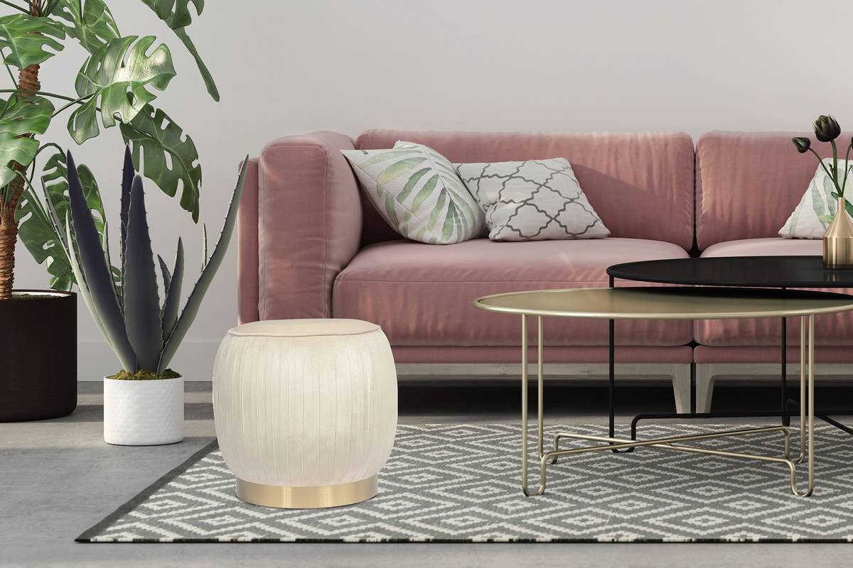 360 Living Hocker Lilje 101 creme H/D: ca. 42x43 cm