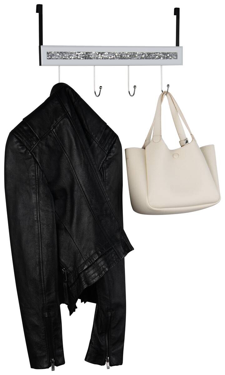 Türgarderobe Zoe weiß schwarz Glas B/H/T: ca. 40x12x9 cm