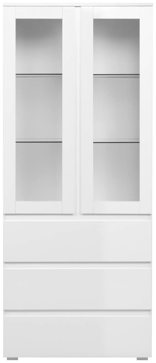 Vitrine Capetown weiß weiß glänzend B/H/T: ca. 80x191x40 cm