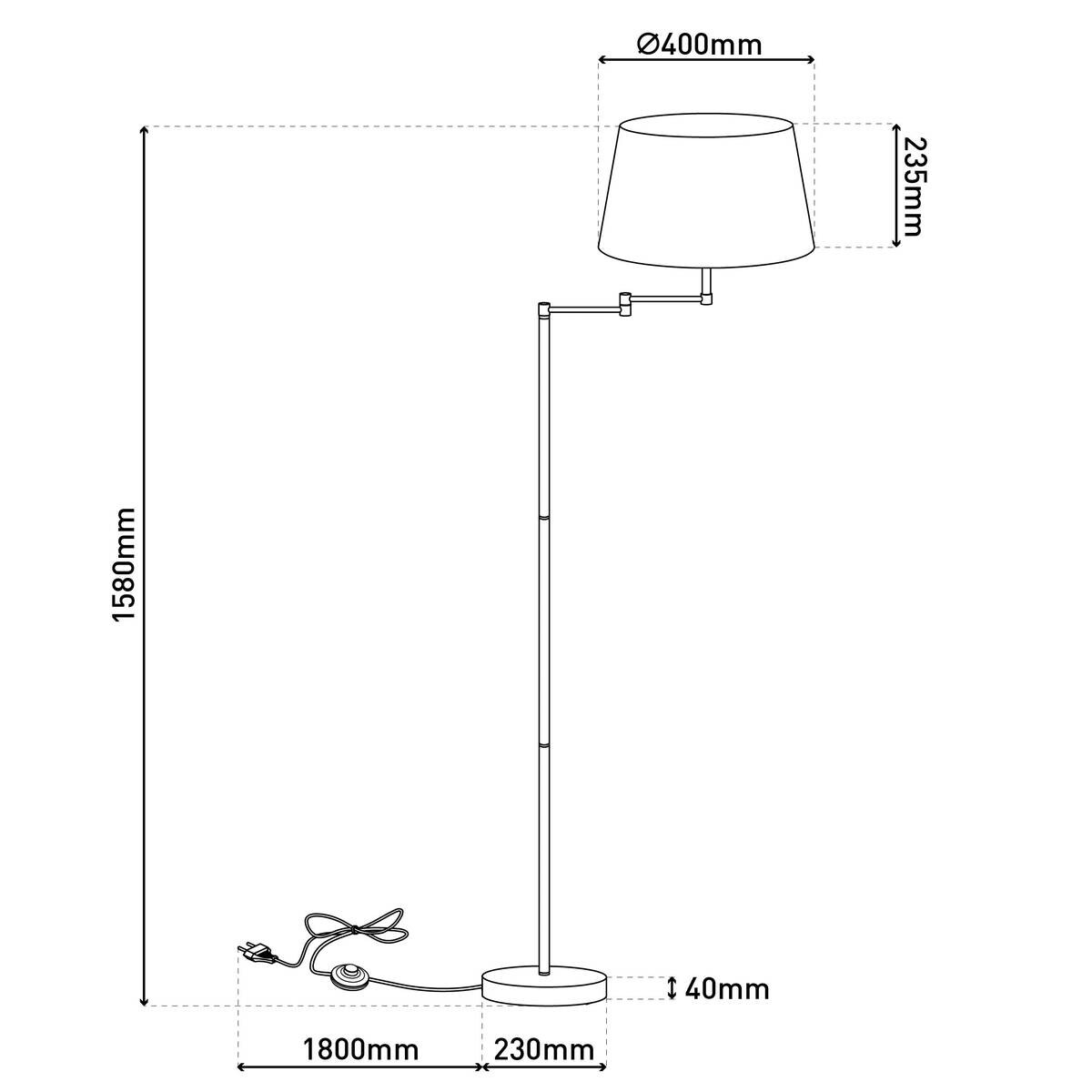 Näve Leuchten Stehleuchte messing Textil Metall Kunststoff B/H/T/D: ca. 23,5x158x23,5x23,5 cm E27 1 Brennstellen