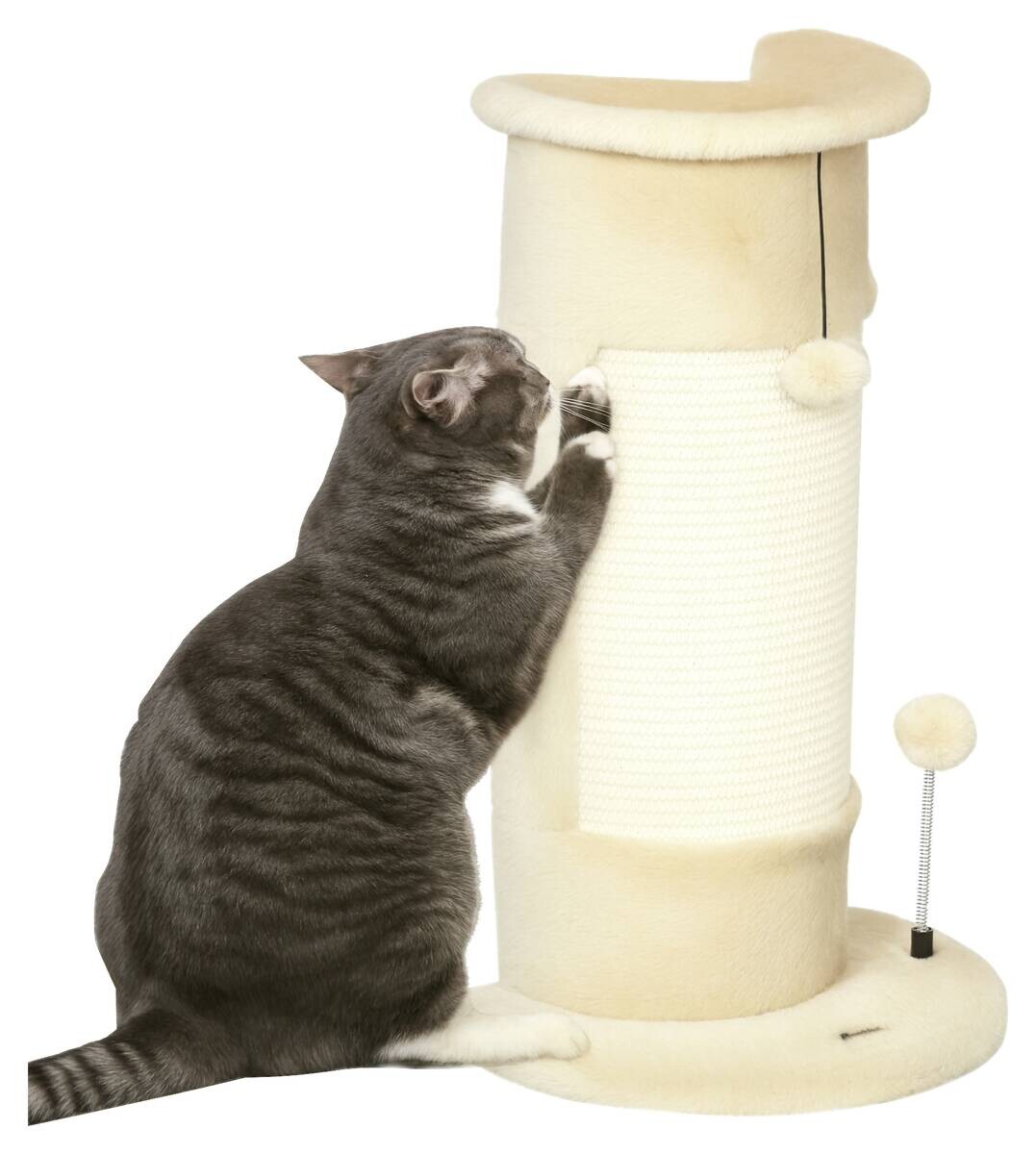 PawHut Kratzbaum cremeweiß Sisal B/H/L: ca. 25,5x58x34 cm