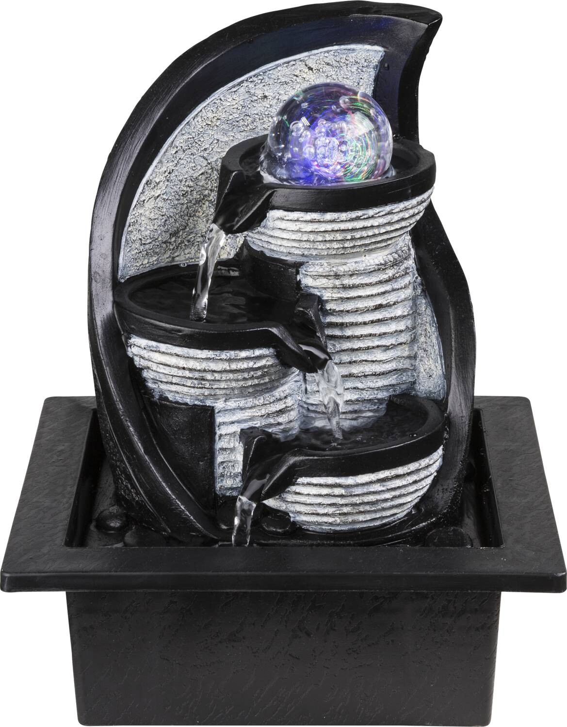 GLOBO Zimmerbrunnen ALBERT 93022 grau Kunststoff B/H/L: ca. 18x26x21 cm