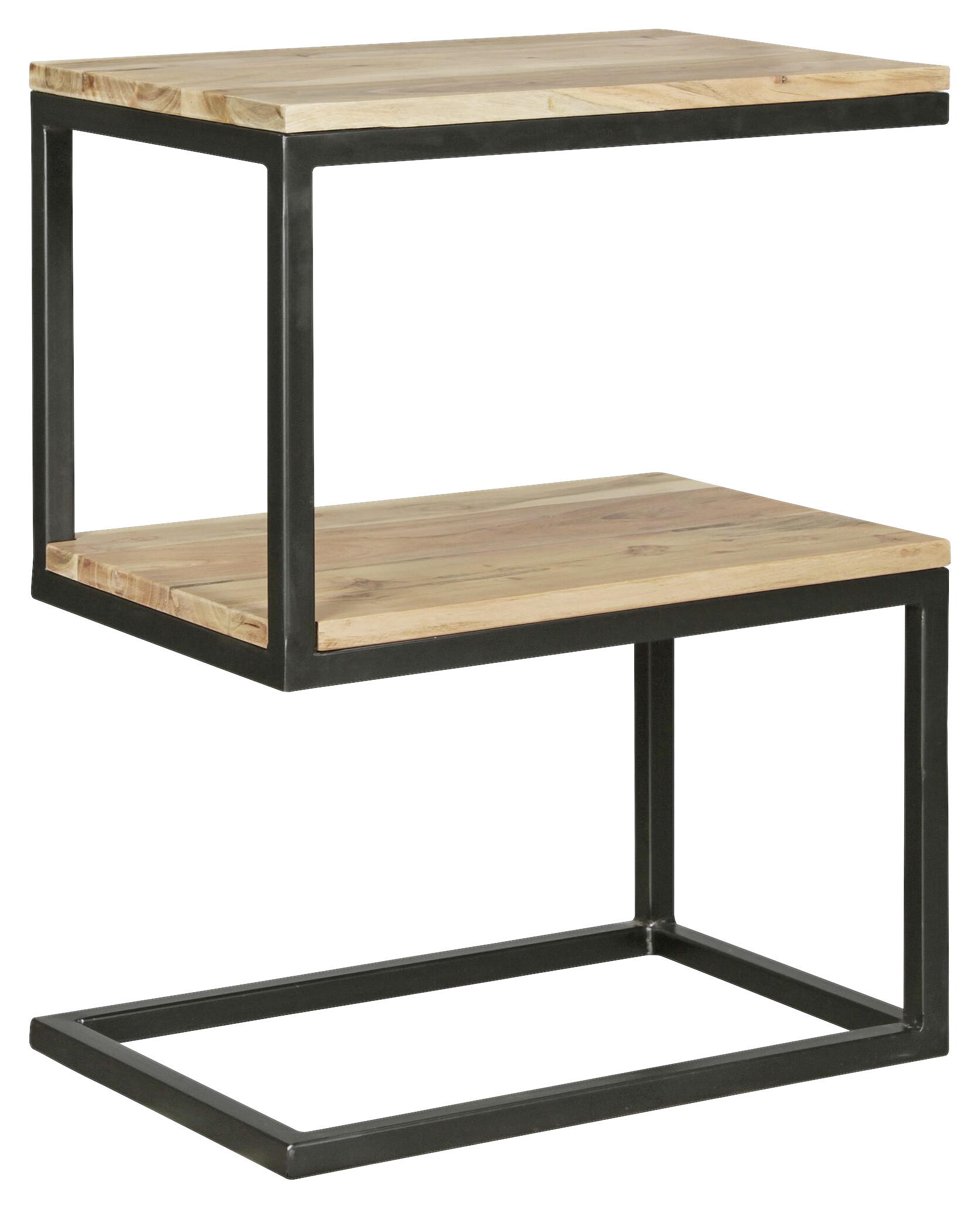 Beistelltisch natur schwarz pulverbeschichtet Akazie Metall B/H/T: ca. 45x60x30 cm