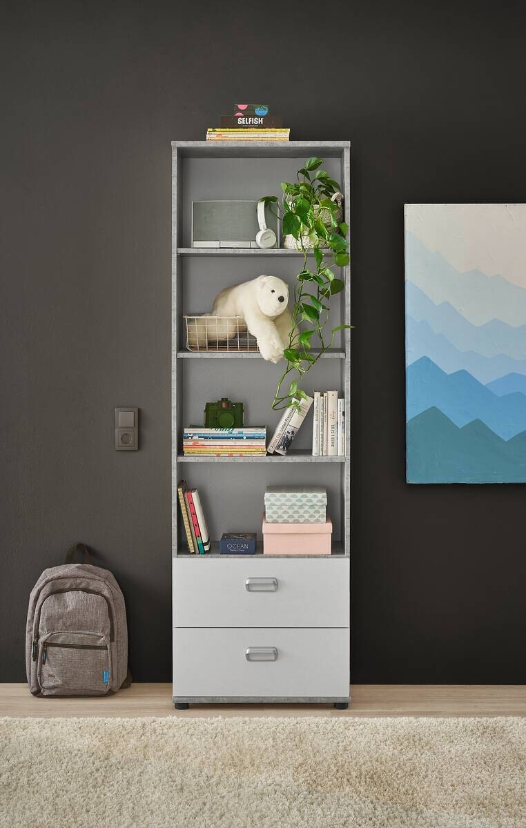 Standregal Matino Beton B/H/T: ca. 60x191x33 cm